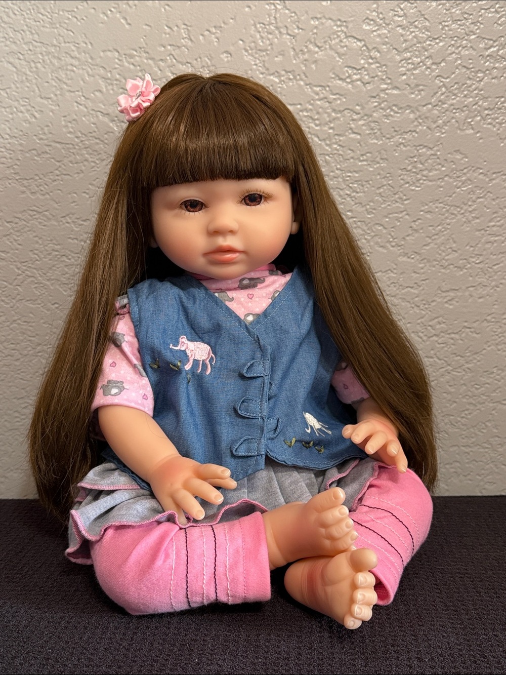 Reborn 19” Baby Doll in Cute Elephant Outfit
